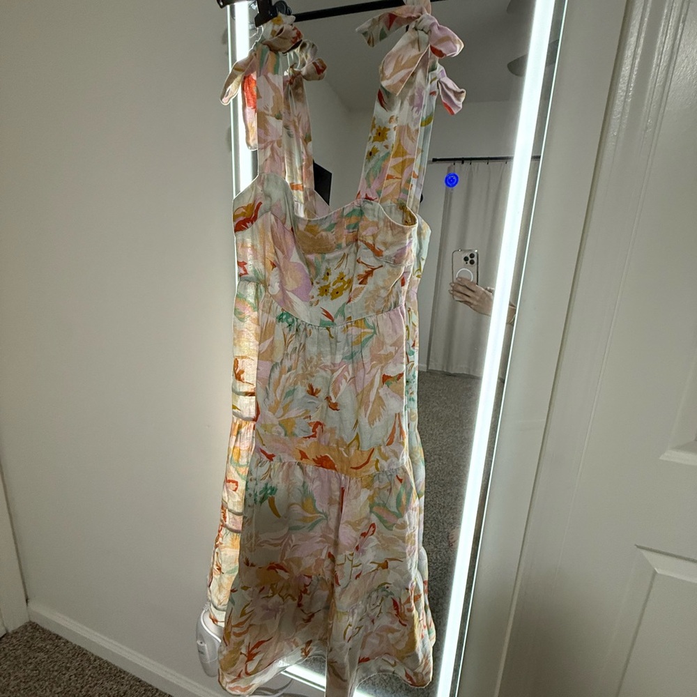 Kachel Tie-Strap Linen Dress Size 0 - Picture 5 of 5